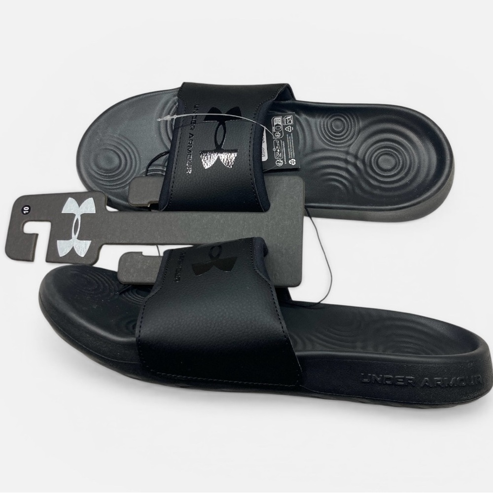 UNDER ARMOUR Sandals /Ignite Slide Select /All Black /Men's Size 10 NWT - Picture 2 of 3